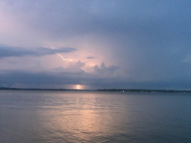 A storm across the lake